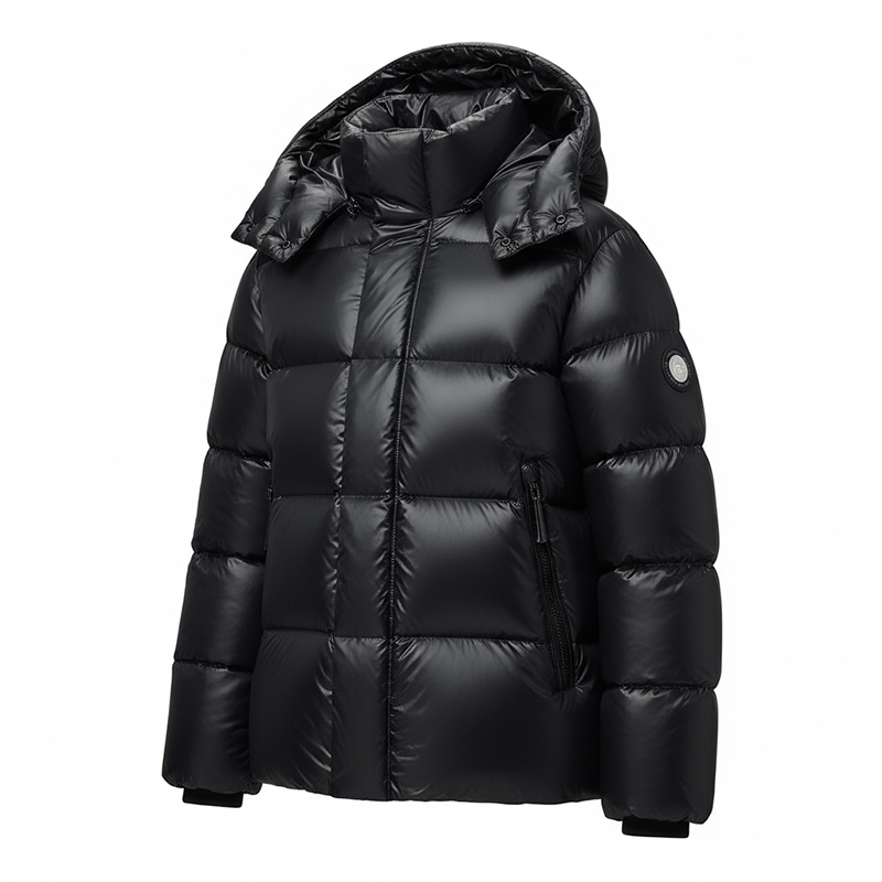 Duck goose down jacket women's short thickened hooded down jacket