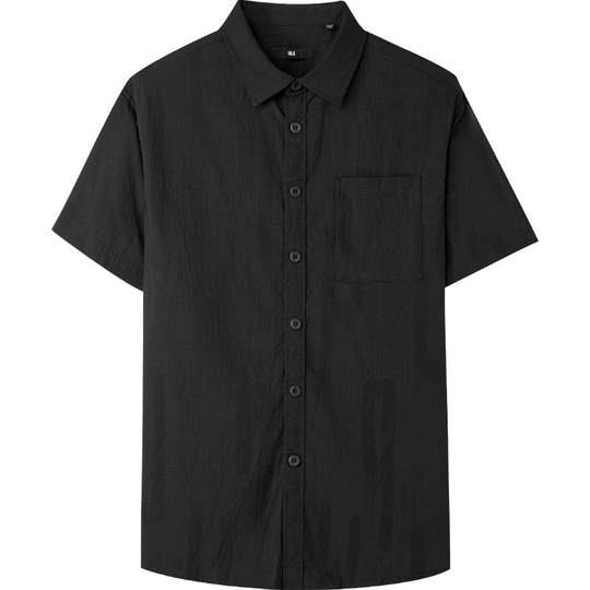 HLA/海澜之家简约提花格纹短袖休闲衬衫春夏时尚宽松休闲上衣男