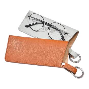 Portable glasses storage bag pu sunglasses hanging bag