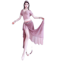 Belly dance clothing practice clothing mid-color ruffled hip scarf suit summer childrens performance clothing Oriental dance beginners
