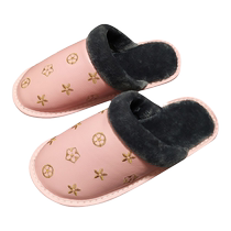 Household mute tendon soft bottom anti-slip home cotton slippers for men and women in autumn and winter indoor waterproof plus velvet warm home