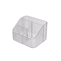 茶几收纳盒阶梯式客厅桌面遥控器钥匙透明储物盒办公室文具收纳桶