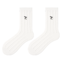 PRIMEET Paimi Bow Socks Womens Summer Thin Mid-Tube Socks Japanese Sweet Pile Socks Spring and Autumn Cotton Socks