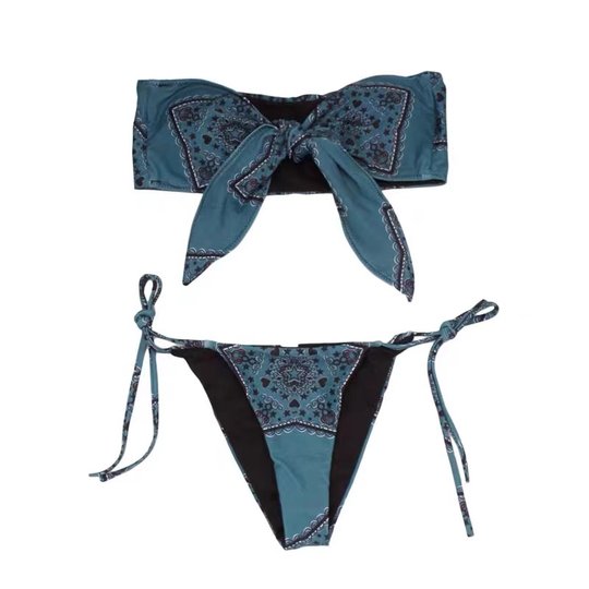 Sexy bikini split swimsuit European and American printed straps