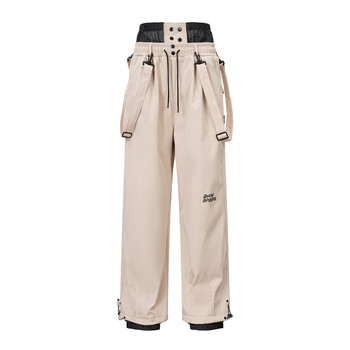 Velvet suspender ski pants single board double board waterproof warm outdoor men and women snow pants ski clothing ski equipment