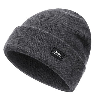 jeep吉普帽子男士2025冬季骑行护耳保暖针织帽加绒加厚防寒毛线帽