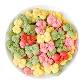 Colorful bow cookie cake decoration