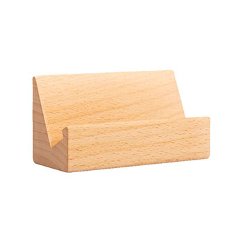 Solid wood business card box card storage custom logo text