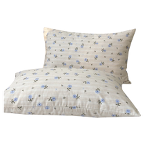 Summer old coarse cloth pillowcases a pair of pure cotton pillowcases single household thickened floral pillowcases