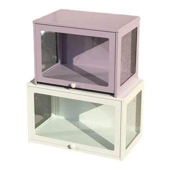 Desktop glass figure cabinet iron display cabinet bookcase