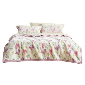 Luolai home textiles autumn and winter air conditioning sofa blanket blanket cover blanket double bed sheet velvet blanket thickened double layer raschel blanket