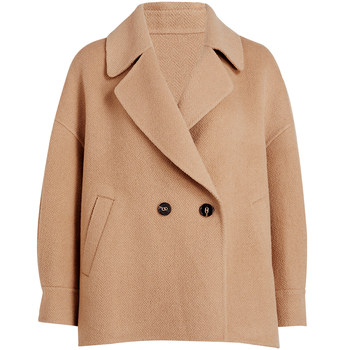 LANDI blue light khaki short silhouette wool temperament winter new small-sided woolen coat for women