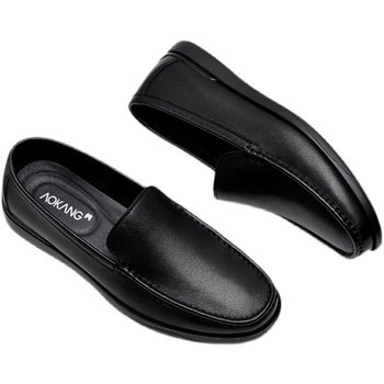 Aokang men's shoes spring new business soft leather driving