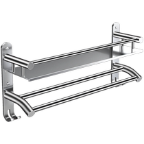 卡贝304不锈钢浴室置物架免打孔卫生间毛巾架洗漱台壁挂厕所收纳