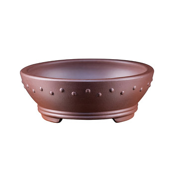 Micro mini raw mineral purple clay flower pot