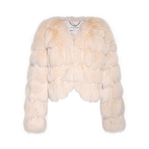 (Self-operated)Ozlana lady style V-neck fox fur cloud winter fur one-piece fur jacket top for women