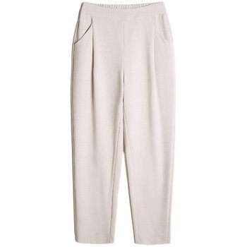 High-waisted fan meizi loose cotton and linen nine-point pants
