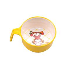 Wuhe children's bowl household bowl with handle baby food bowl baby tableware cute bowl for primary school students to eat