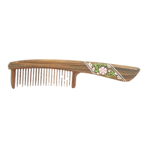 Tan Carpenter Inlaid Tooth Comb Gift Box Huaman Jade Green Sandalwood Comb Womens Special Massage Hair Care Fluffy