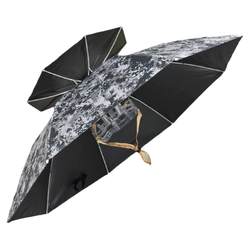 낚시용 우산 모자, 검정 플라스틱 접이식 햇살 우산, 차 모자, 위생 양산, 방수 버킷 모자, 우산, 낚시 장비