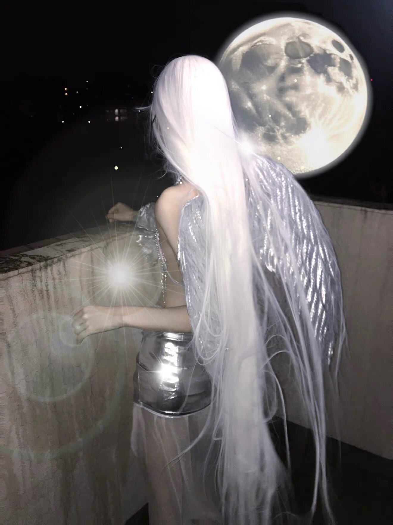 TDH Original Subculture Future Liquid Y3K Hollow Chain Hand-Sewn Flowers Sexy Silver Wings Hot Girl Set