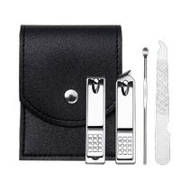 Nail scissors portable ear scoop manicure manicure and nail grinding tools household nail groove and pedicure pliers 4 pieces