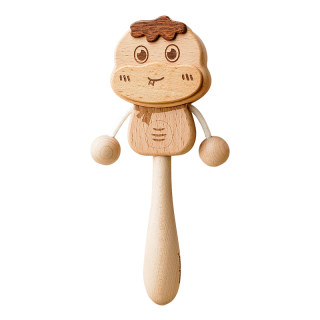 木艺爸爸国潮拨浪鼓婴儿可啃咬木质牙胶摇铃抓握手摇鼓波浪鼓玩具