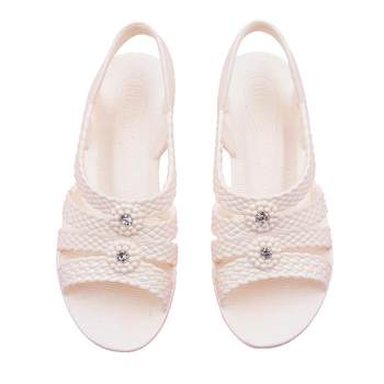 Nurse Sandals Women's Summer 2024 Breathable Plastic White Wedge Slip-On Mom Casual Shoes Comfortable Soft Bottom Beach Shoes