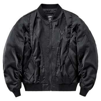 Deconstructed split design bomber jacket