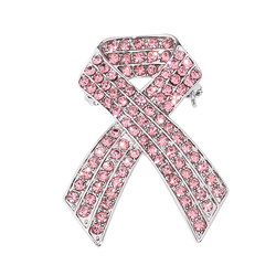 Diamond Pink Ribbon Brooch Badge October Care for Women Logo Activities Love Charity Brand Pin Accessories