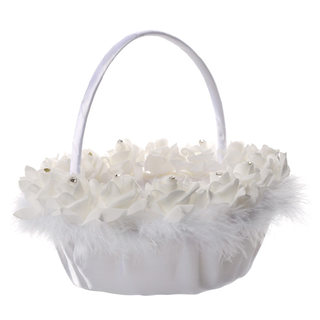 Wedding Ostrich Feather Bridal Simulation Photography Props Flower Basket