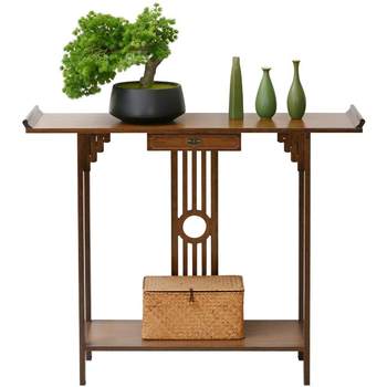 New Chinese-Style Entryway Table Against the Wall, Offering a Decorative Display and Storage Space, Narrow Console Table for the Entrance