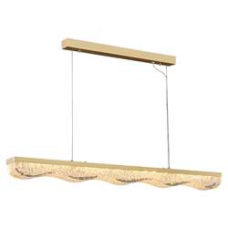 Pasha Restaurant Chandelier, Long Strip-Shaped, Modern Minimalist Creative Dining Table Lamp, Light Luxury Front Desk Bar Counter Linear Led Lighting Fixture