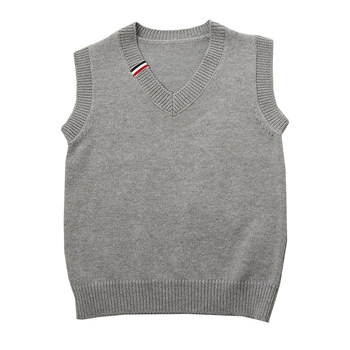 Boys sweater vest spring 2025 new children's sweater tops for big boys v-neck casual vests Boys sweater vest spring 2025 new children's sweater tops for big boys v-neck casual vests