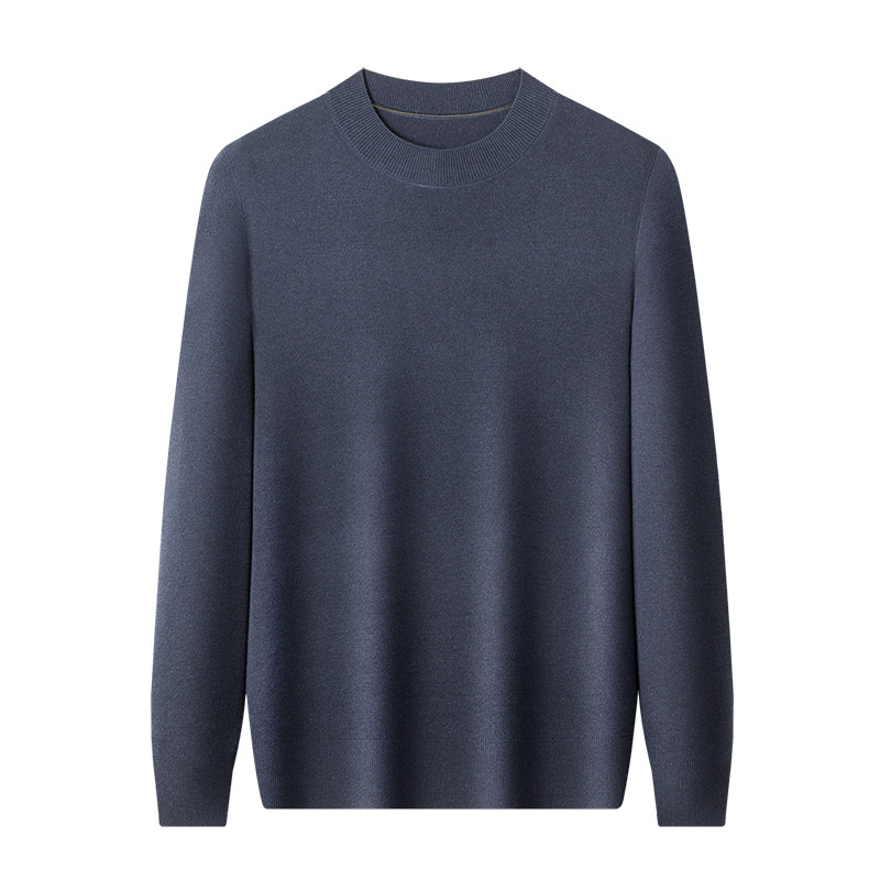 Ordos Worsted Men's Cashmere Sweater Thin Half-Turtle Collar Brand Knitted Wool Sweater Spring and Autumn Bottoming Sweater