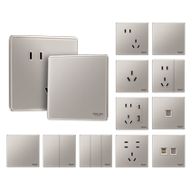 Draissey Флагманский Магазин Switch Switch Socket Socket Пять Ям Home Wall Open 16A Ultra Slim Temed Glass