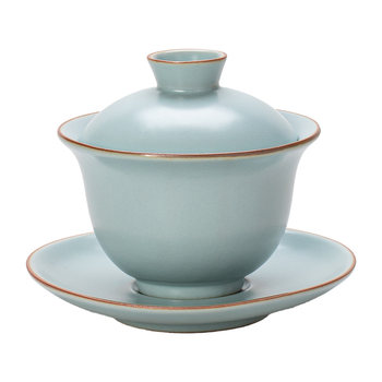 Ru kiln sky blue kung fu tea set opens to keep