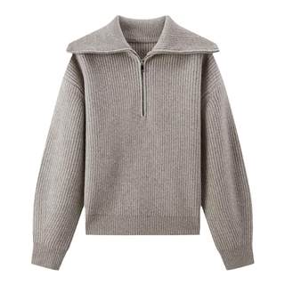 Miiine navy collar zipper sweater