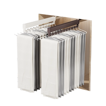 Trouser rack retractable slide rail wardrobe built-in pull-out home rail slide top-mounted multi-functional storage clothes hanging rod