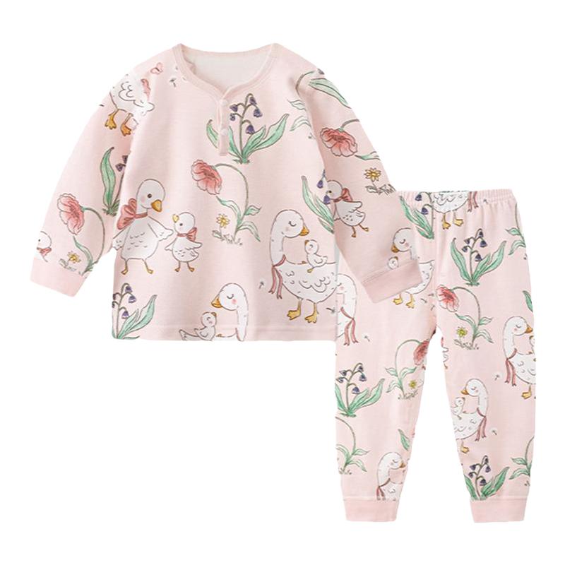 Children's autumn clothes and autumn pants split set base pure cotton spring and autumn style men's and girls' pajamas thermal underwear home clothes