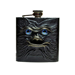 Vintage evil eye leather stainless steel hip flask wine set