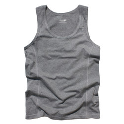 Summer men's vest pure cotton sports fitness solid color slim fit elastic inner hurdles beach solid color sweat vest