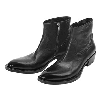 Aucun footwear / 25fw pointed toe chelsea boots men's high calf leather full genuine leather thick sole increased height