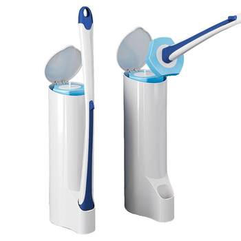 Disposable toilet brush with no dead ends and disposable toilet cleaning tool