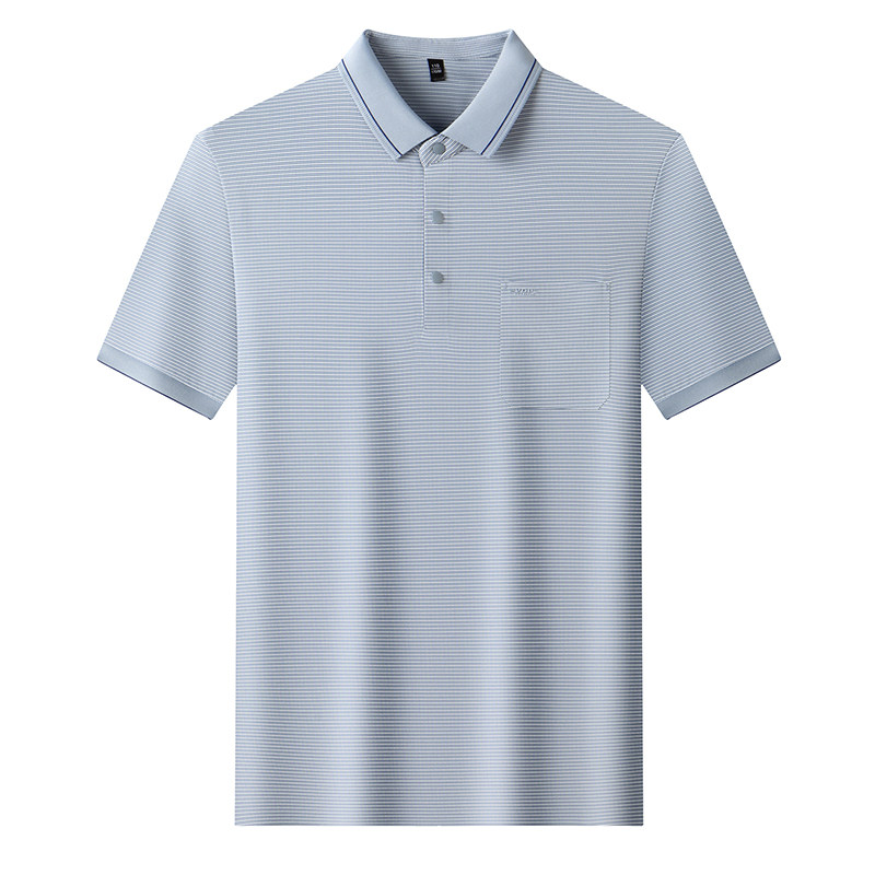 Classic Car Ice Silk Real Pocket Lapel Short Sleeve POLO Shirt
