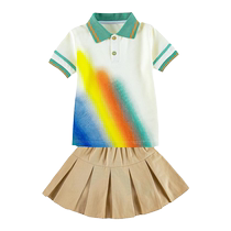 Polo dété à manches courtes pour la maternelle uniforme scolaire vêtements de sport pour élèves du primaire vêtements dété uniforme de classe pour enfants uniforme de jardin dété