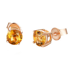 Xiaofei Jewelry Zhaocai 천연 시트린 귀걸이 여성 페리 도트 스틸 실버 귀걸이 에메랄드 컬러 액세서리