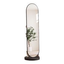Rotating full-body dressing mirror home girls bedroom floor-standing fitting mirror storage coat rack integrated movable mirror