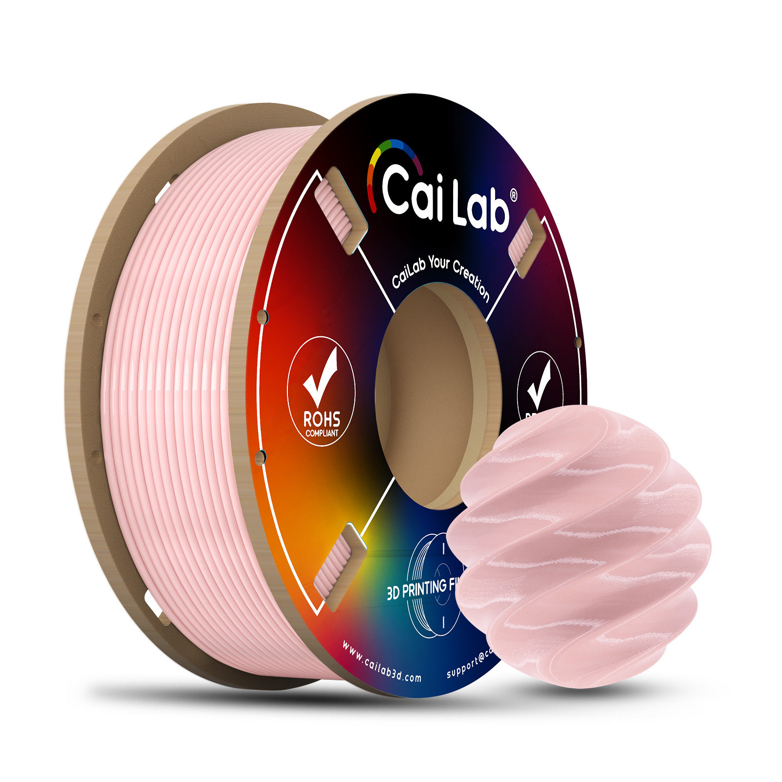Cailab ฟิลเมนต์พิมพ์ 3D Cai Duowu ฟิลเมนต์ PETG ใส พิมพ์ง่าย เนื้อเรียบ ไม่ติดขัด ใช้งานร่วมกับเครื่องพิมพ์ Tuozhu H2D P2S/ 1 กิโลกรัม