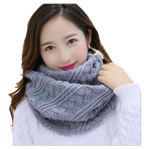 New autumn and winter scarf Korean style woolen scarf knitted womens pullover mens and womens couple neck sleeve black